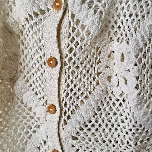 Vintage Women's Sweater Vest Size M Homemade Crochet - Picture 5 of 5